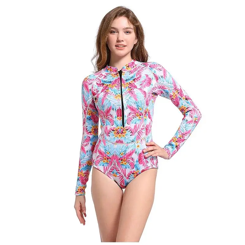 

Printing Womans Wetsuit Diving Suit 1.5MM/3MM Neoprene Diving Equipment Long Sleeve Bikini Swimsuit Women Korean Swimwear