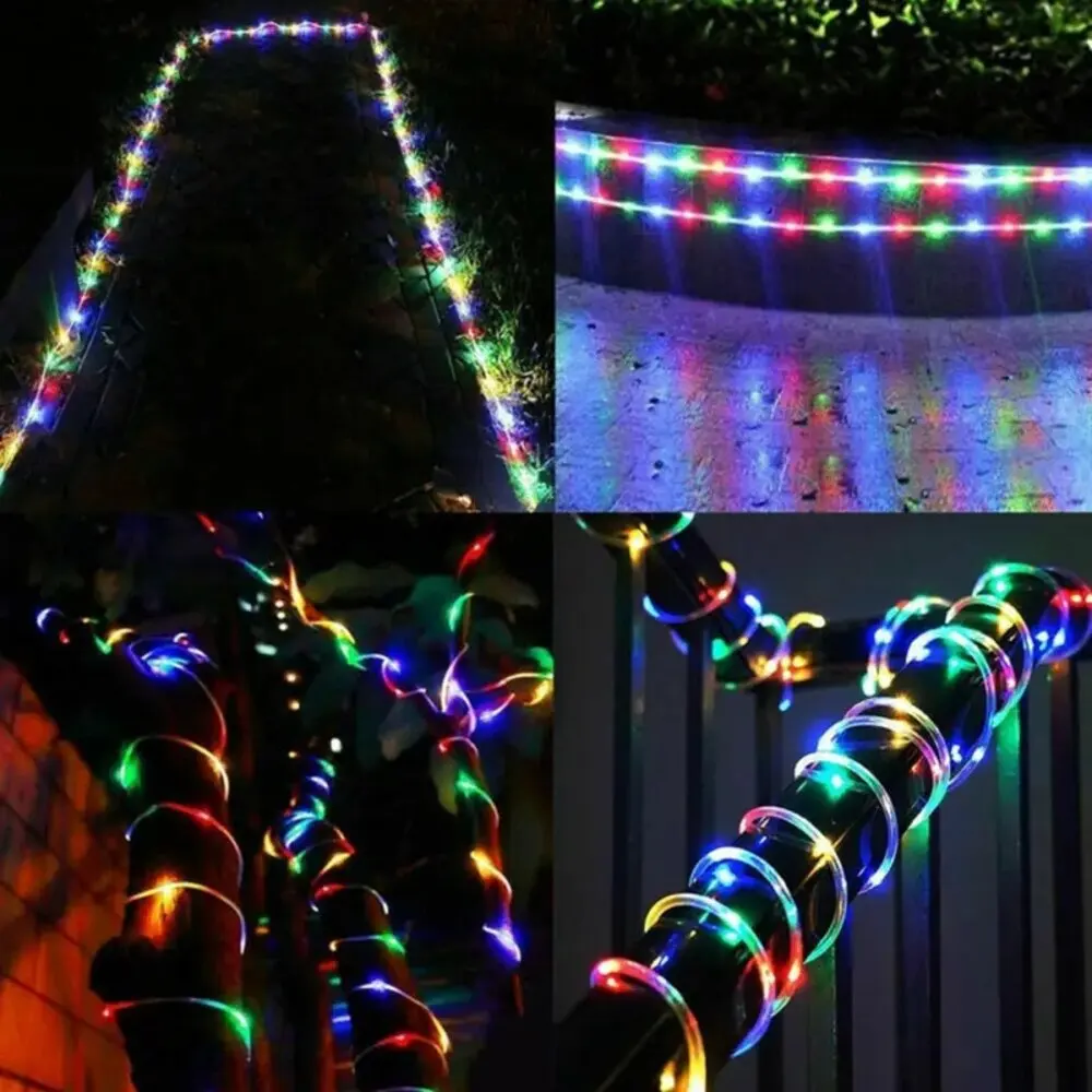 Outdoor Solar Tube Rope Led Light Garden Christmas Decoration 22m/12m Xmas Wedding Garland WaterProof String Light Fairy Strip