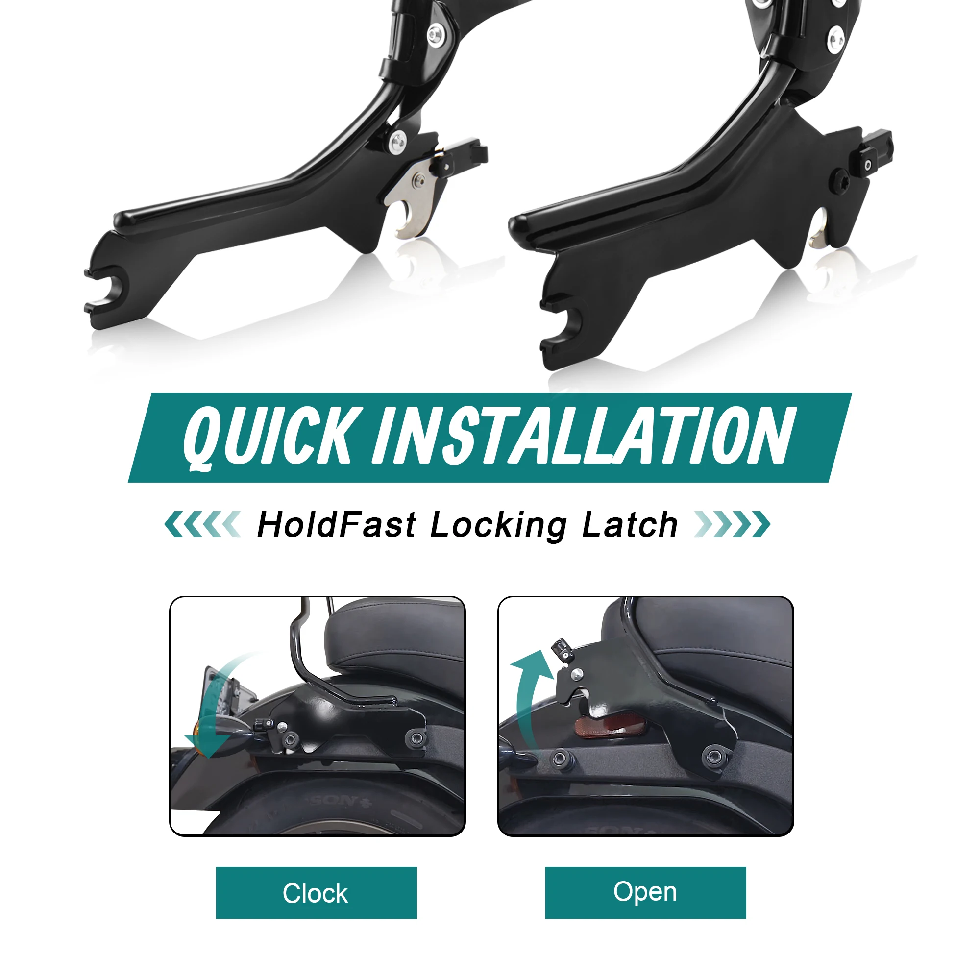 Holdfast Sissy Bar Luggage Rack with Docking Hardware for Harley Softail 2018-Up Fat Boy FLFB FLFBS Breakout FXBR RXBRS view 4