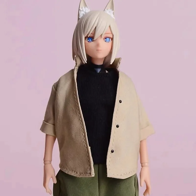 Weibliche Puppe Anzug Modell Mid Sleeve Shirt Strickjacke T-shirt Falten Rock Hosen Fit 6'' TBL Figma Soldat Körper im Maßstab 1:12