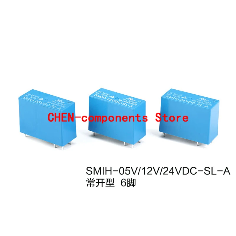 10PCS NEW Original SONGLE Relay SMIH-05VDC/12VDC/24VDC-SL-A Blue 5V 12V 24V 14FH Power Relay A Set Of Normally Open 6Pin