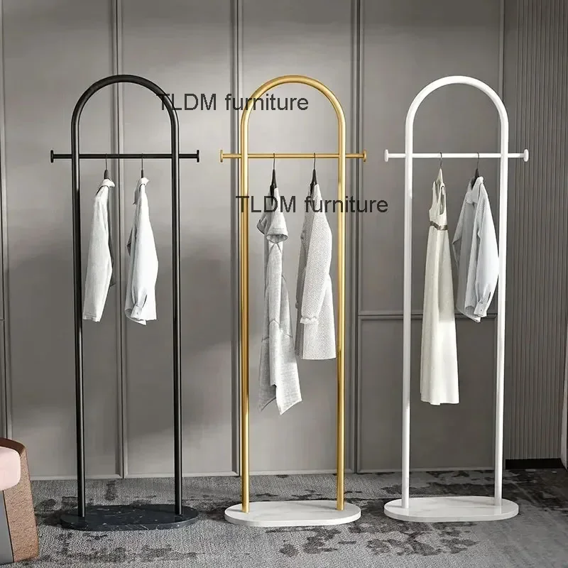 

Modern Simple Coat Rack Floor Metal Hanger Nordic Clothing Rack Bedroom Wrought Iron Clothes Rack Stand Luxury Home Furniture