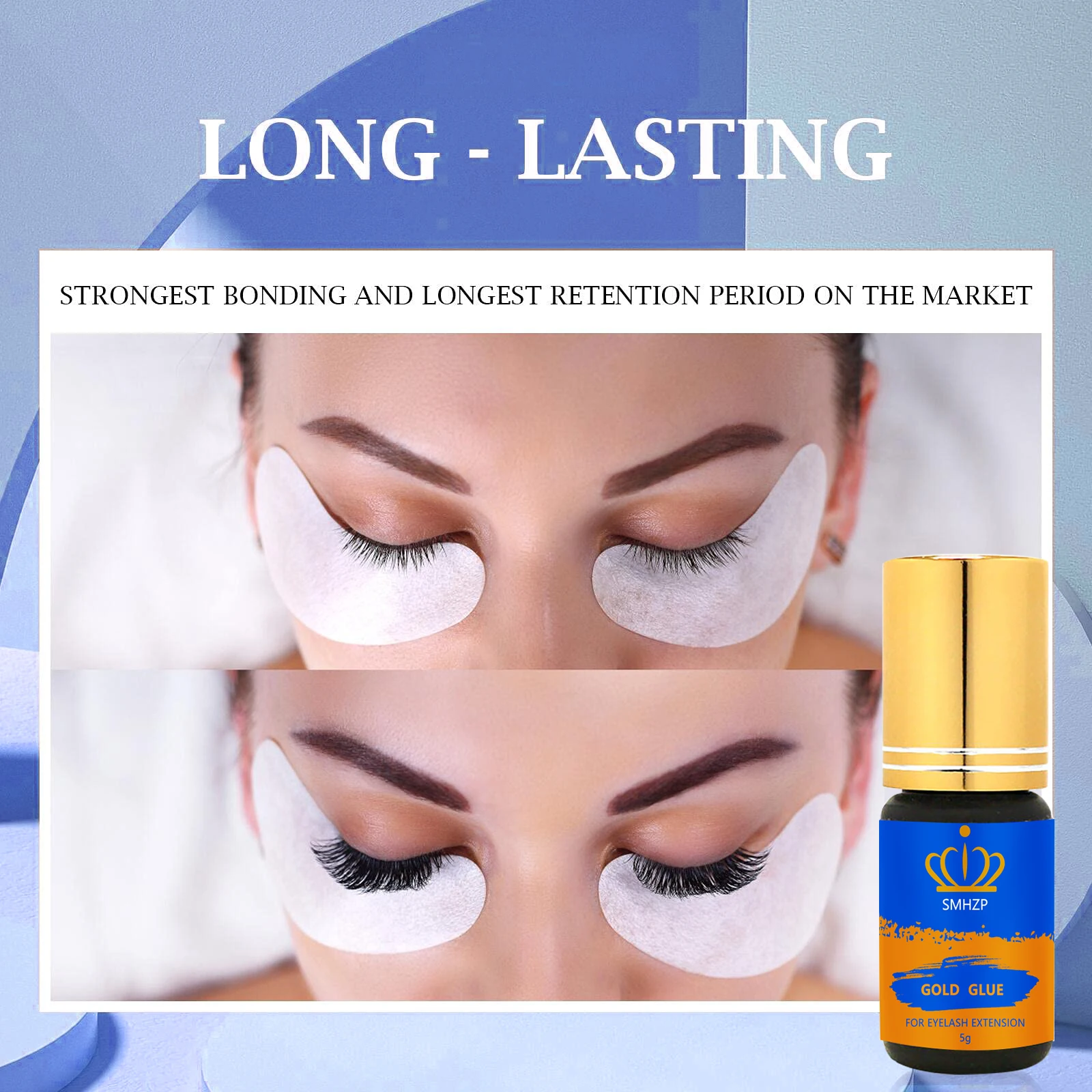 Korea Eyelash Extension 1s Fast Drying Time Eyelash SMHZP Gold Star Glue With Eyelash Extension