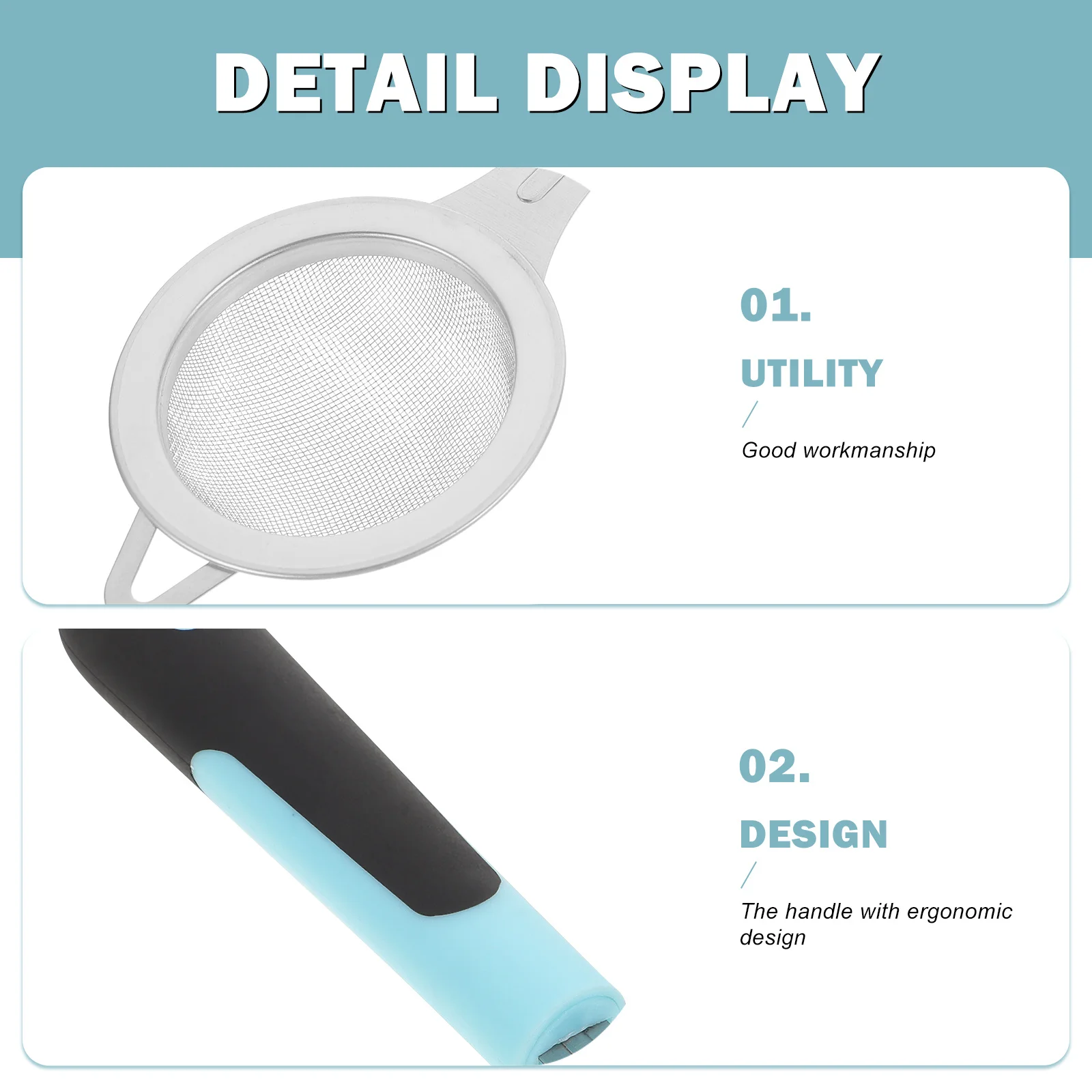 

Fine Mesh Stainless Steel Strainer Spoon Ergonomic Kitchen Food Filter for Oatmeal Sugar Cocoa Powder Kitchen Tool