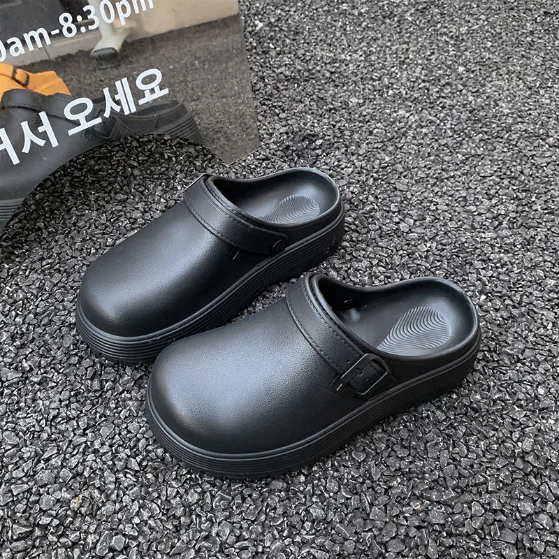 Men's Closed-Toe Slippers for Outdoor Wear, Fashionable Trendy Slippers, Indoor Home Soft-Soled Non-Slip Casual Nurse Sandals for Men