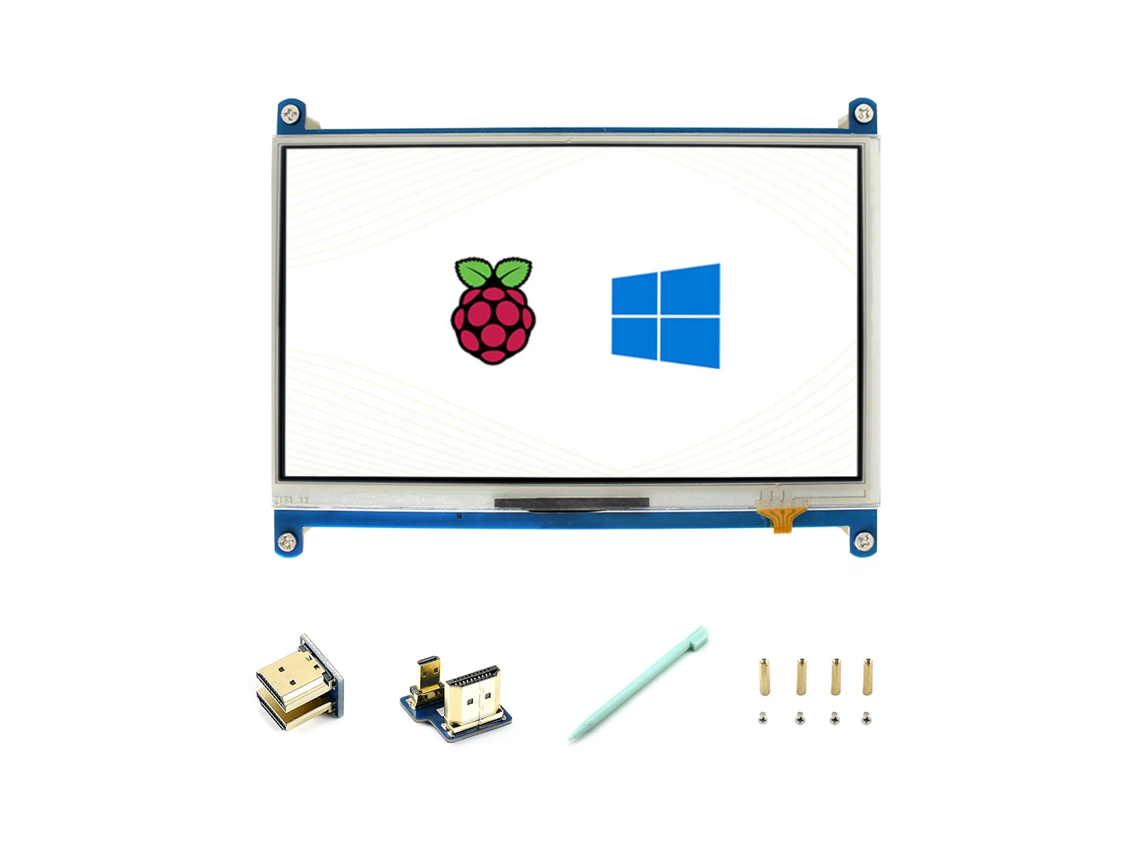 Imagem -02 - Waveshare-tela Sensível ao Toque Resistiva Raspberry pi Lcd de 1024x600 Hdmi Tela Ips