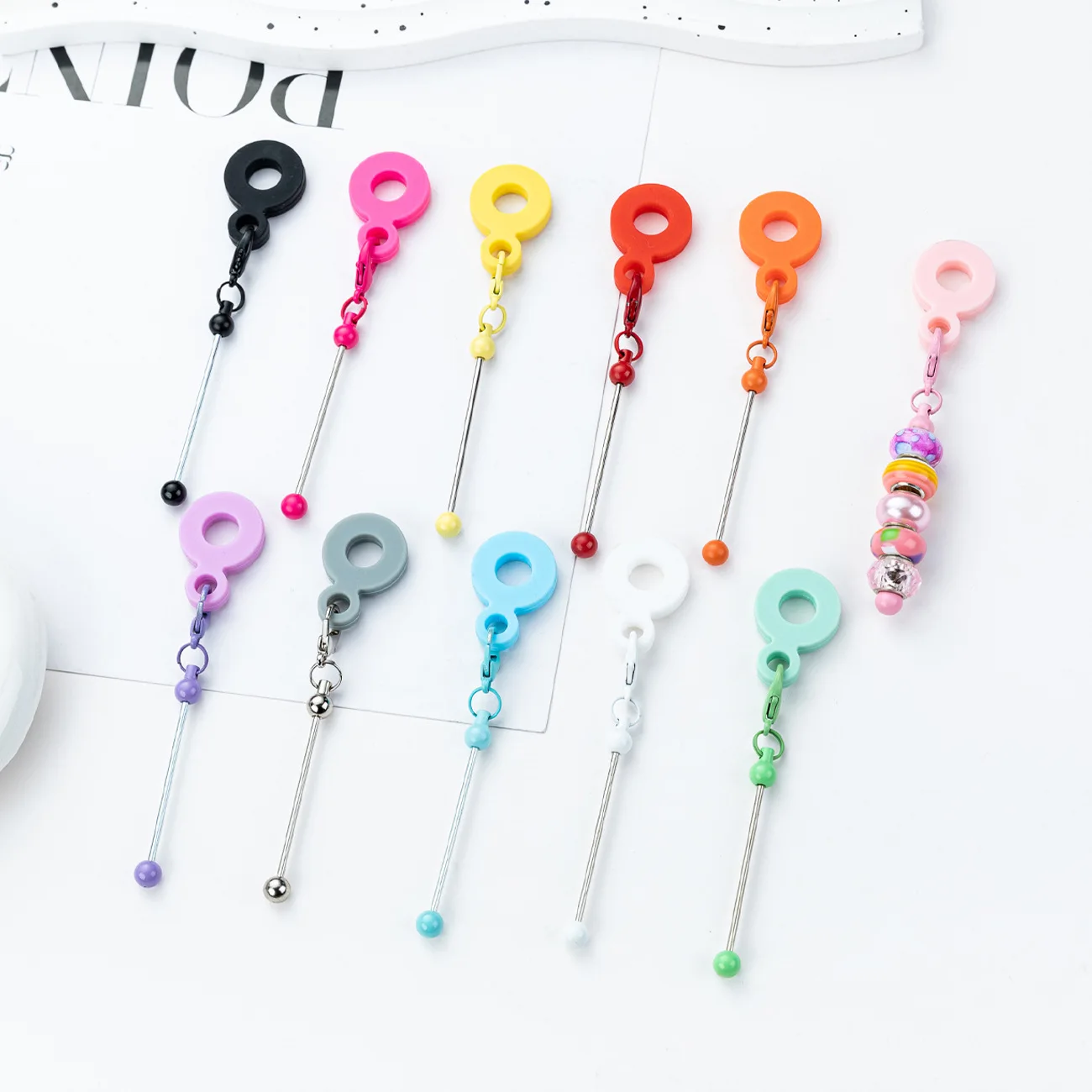 

10 шт., подвеска из соломы из бисера, совместимая с DIY, соломенные топперы из бисера, подвеска-адаптер, подвеска, украшение из бисера, силиконовая соломенная подвеска