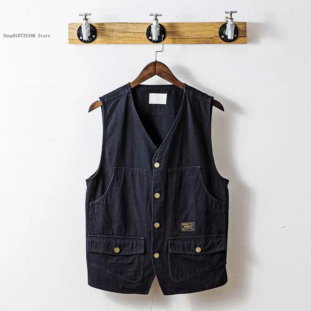 Spring/summer Retro Vest Sleeveless Work Suit Vest Coat Jacket Men