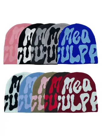 Cappello con stampa lettera MEA Cappello lavorato a maglia unisex Cappello termico personalizzato per esterni