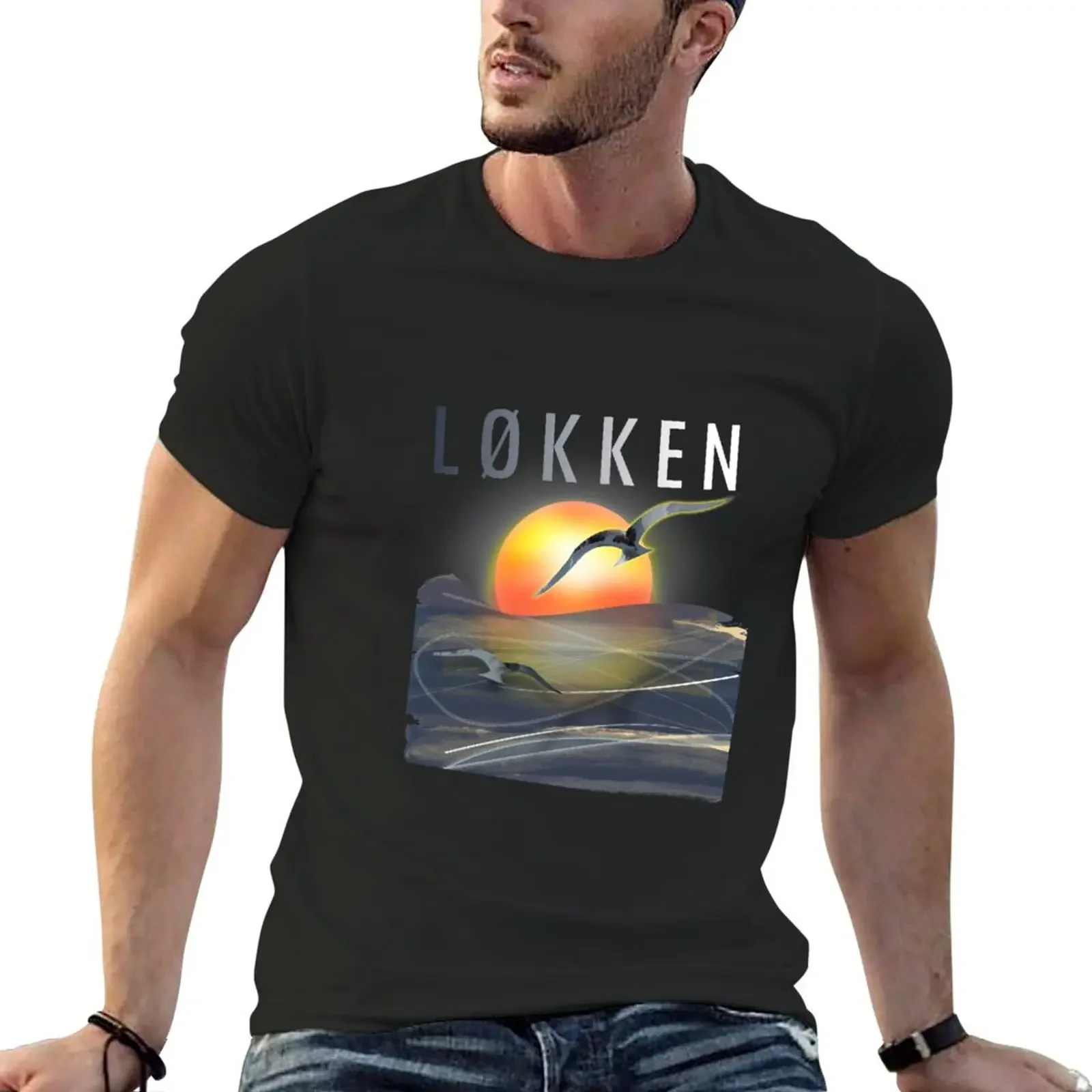 L?kken Strand, Loekken, Lokken Beach, North Jutland, Danish Seascape T-Shirt tops tees t shirt for men