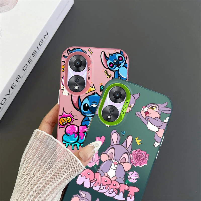 Disney Stitch Bnime For OPPO A 31 37 38 55 57 58 74 76 78 94 98 Reno 6 7 8 Z T Pro Colorful Phone Case Soft Funda Silicone Cover