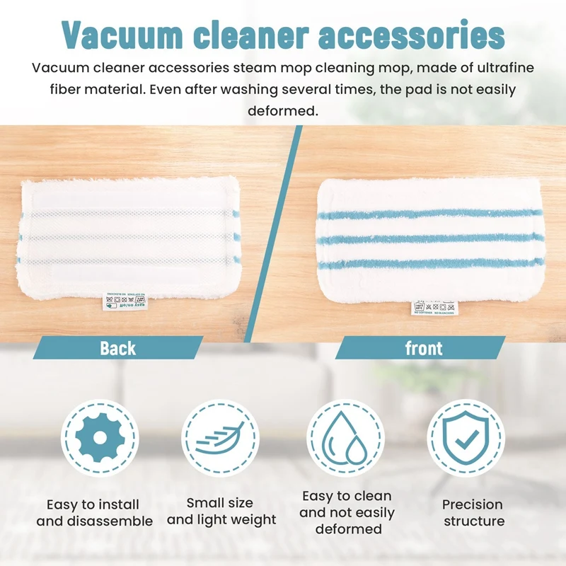 AD-حزمة مكونة من 5 وسادات من الألياف الدقيقة قابلة للغسل لغطاء استبدال ممسحة البخار المتوافق مع FSM1616، FSM1630