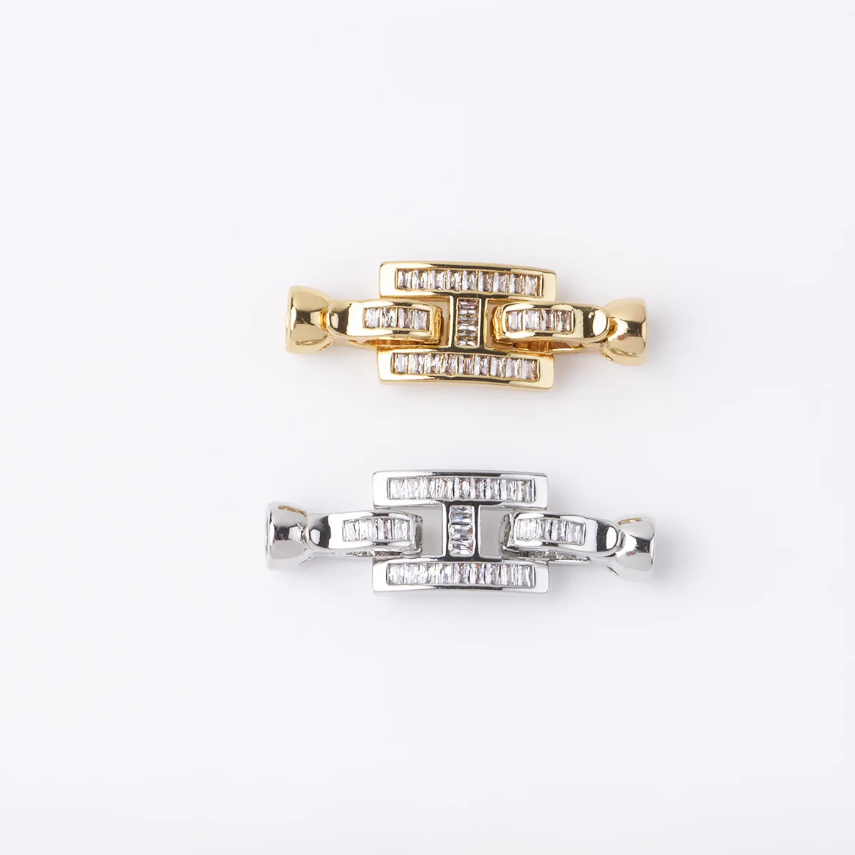 1 pièce en cuivre plaqué or 18 carats incrusté de Zircon T carré en forme de H perle boucle de connexion Bracelet à bricoler soi-même collier bijoux accessoires