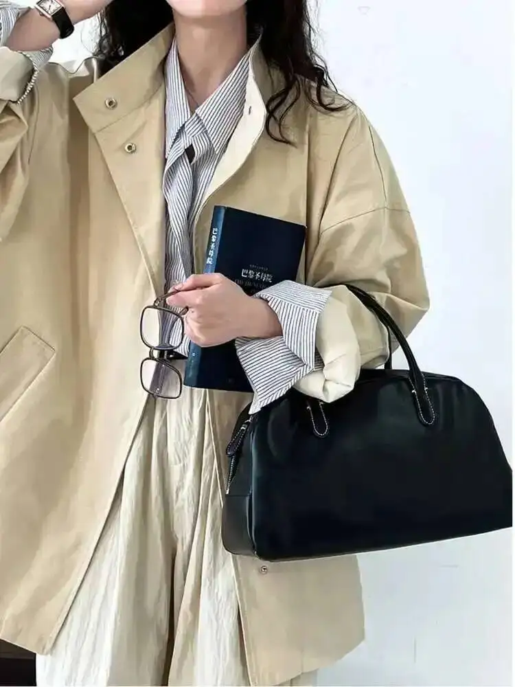 

Stand Collar Vintage Trench Coat Women Autumn Loose Single Breasted Minimalist Oversize Coat