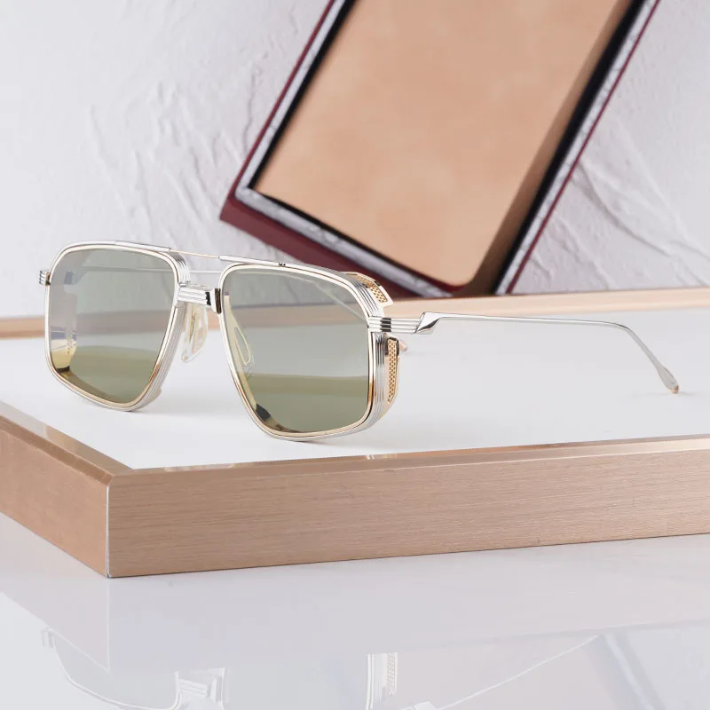 Jagger Diseñador Gafas de sol 10o aniversario Edición limitada Metal Hecho a mano en Japón Calidad superior con escultural Único UV400 Hombres