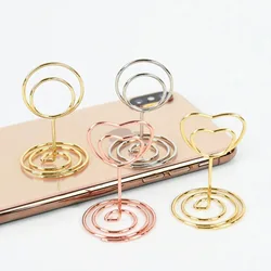 10pcs Metal Place Card Holders Photo Clip Stands Wedding Table Number Name Sign Stand for Wedding Birthday Party Home Decoration