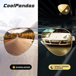 Top Brand Pilot Photochromic Polarized Sunglasses Man Day Night Vision Glasses Women Male Chameleon Anti-Glare Driving Goggle