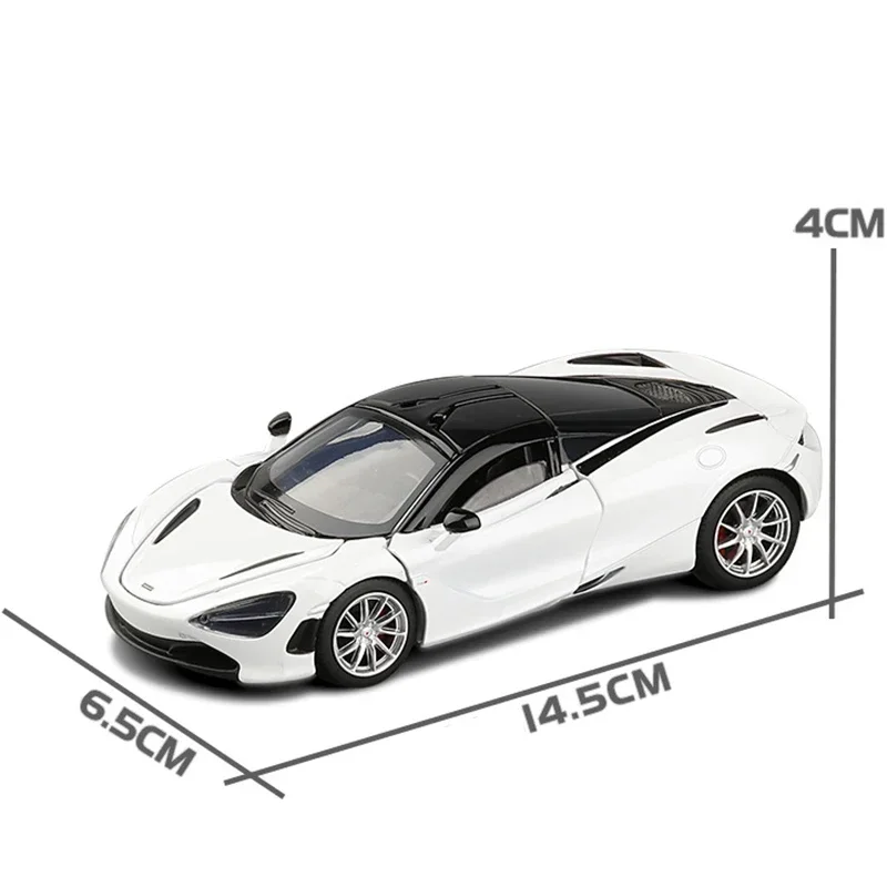 รถของเล่นจำลองโลหะผสม 720S ขนาด 1:32 พร้อมเสียงและไฟ มีระบบดึงหลัง ของสะสมสำหรับเด็ก