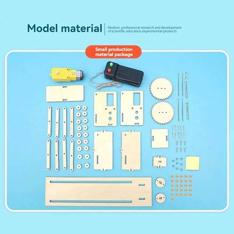 DIY Electric Gateway Door Model Kit Science STEM Technologia Experimental Tool Kit Learning Wooden Puzzle Games