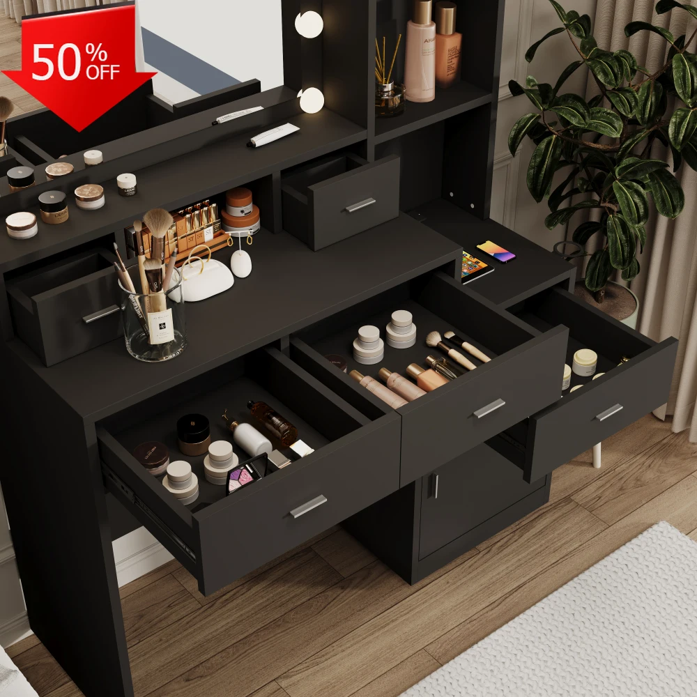 

Makeup Furniture Dressing Table Luxury Storage Locker Chest of Drawers Vanity Desk Dressing Tables With Mirror Cheap Vanitys