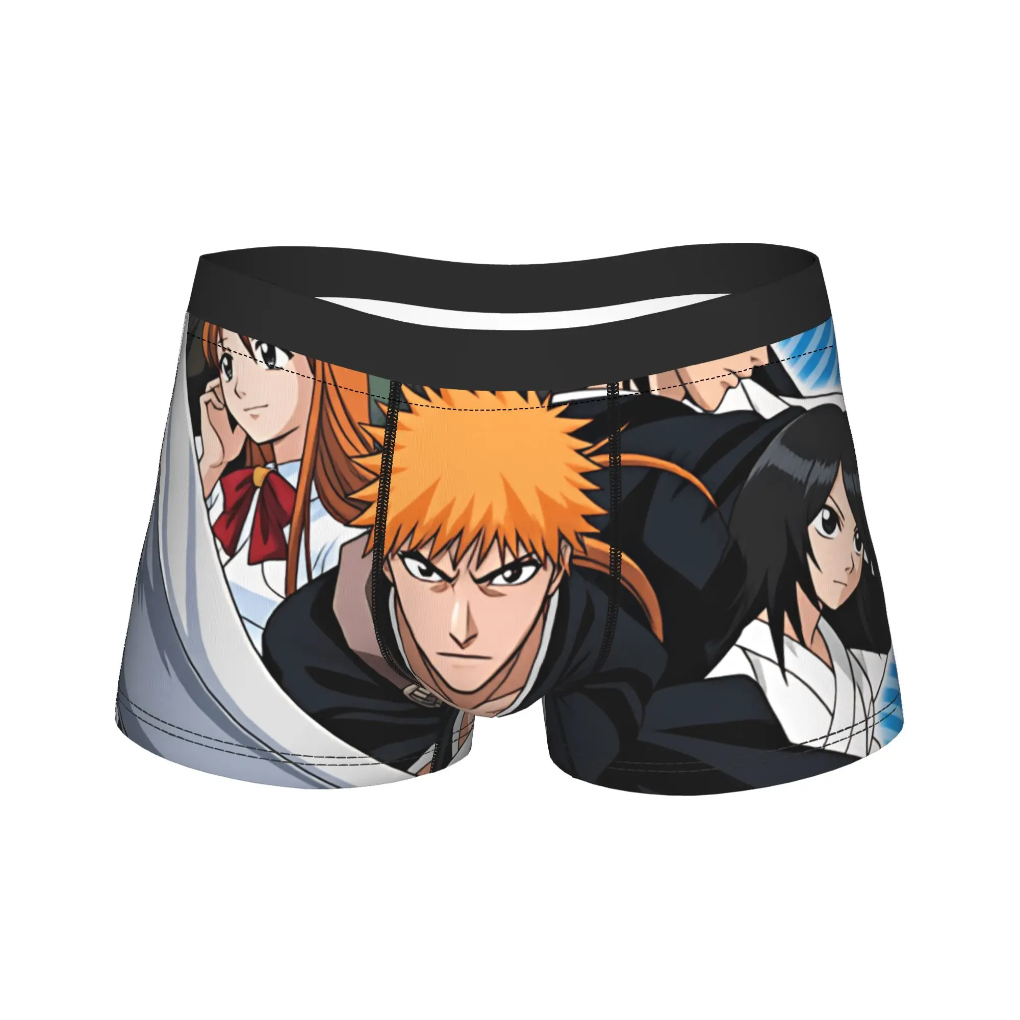 Bleached Main Characters Group Anime Poster Boxershorts  3D Pouch Underwear Hot Sale Customs Boxer Brief Elastic Man Panties 2XL
