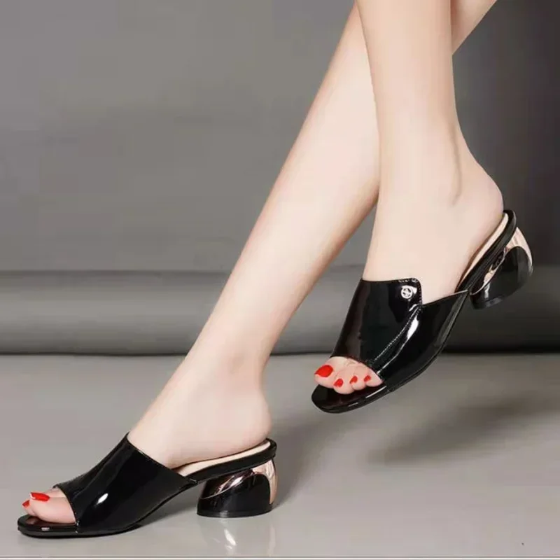 Sexy Sandals For Women Pu Soft Leather Flipflop Summer Fashion Heels Slides Shoes For Girls Comfortable Sandals Woman