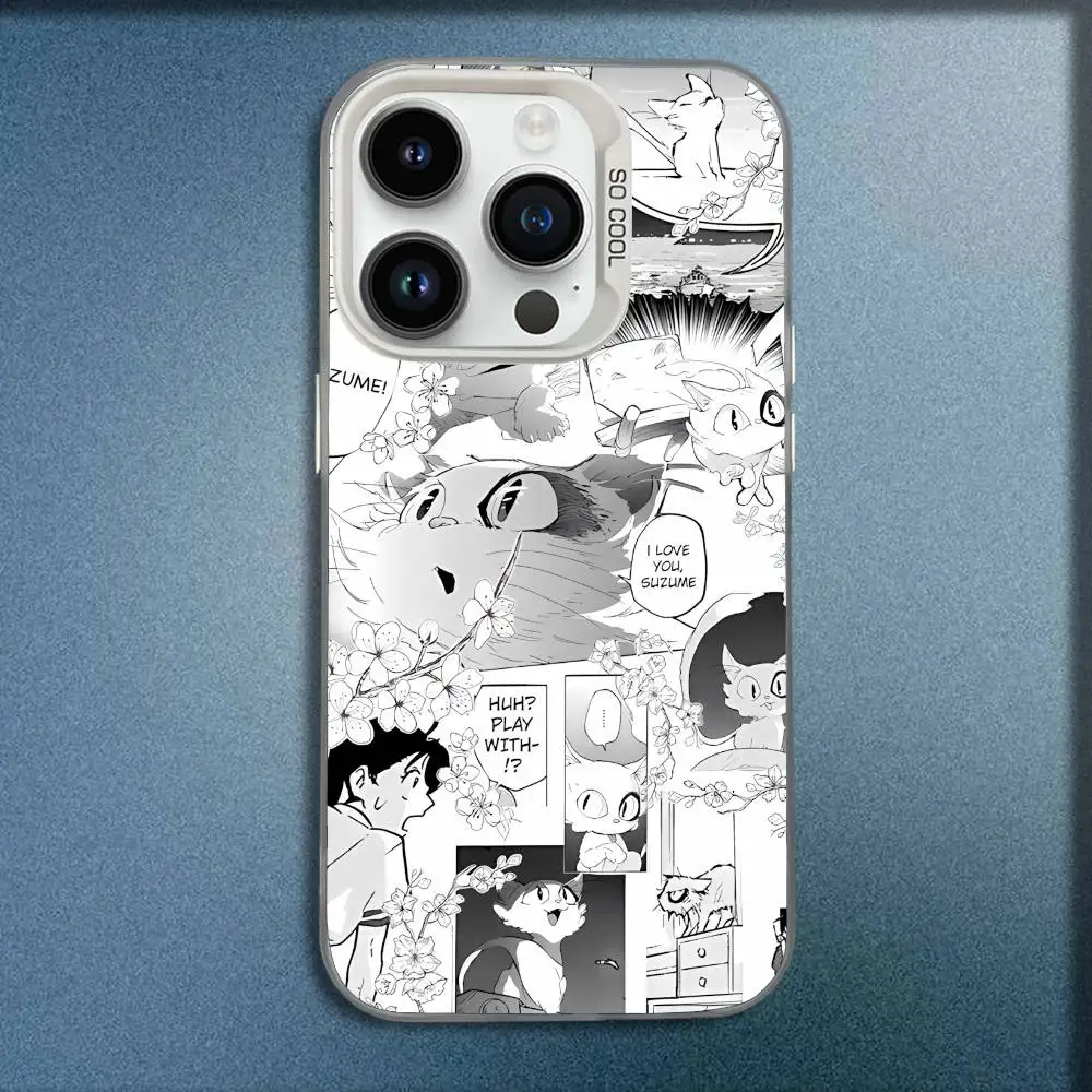 S-Suzume Anime Phone Case For iPhone 17,16,15,14,13,12,11,Pro,Max,Plus,E,SE4,Air,Mini White IMD Box