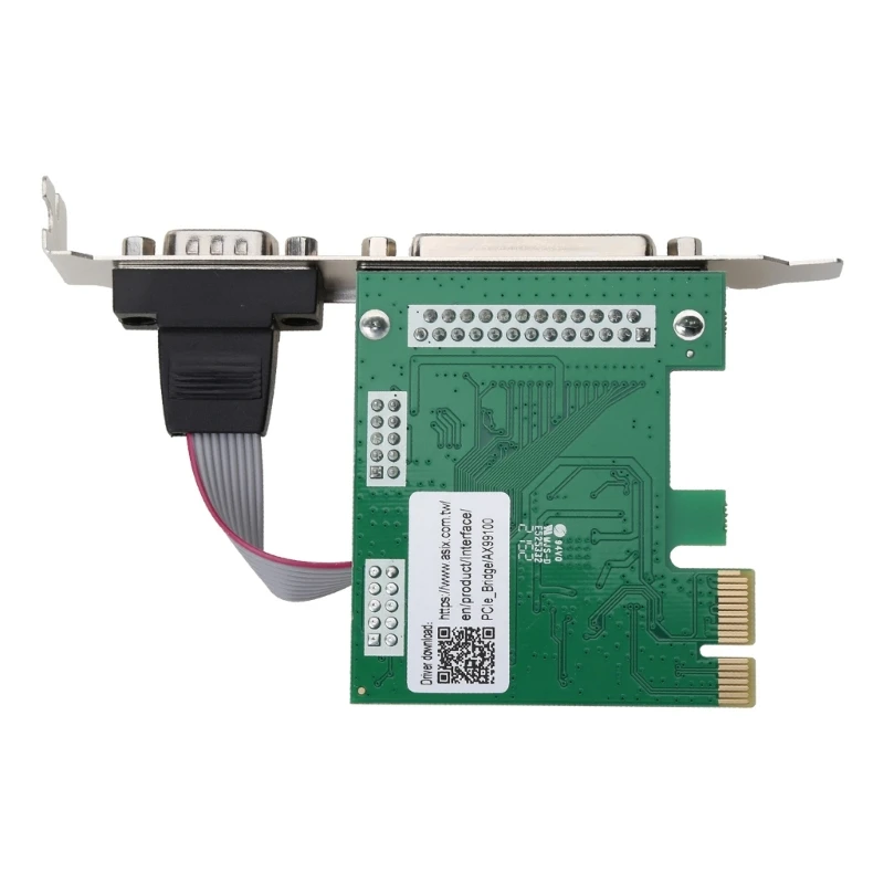 AX99100 1P1S RS232 Serial Parallel Port DB25 25Pin PCIE Riser Card PCI-E for EXPRESS Converter