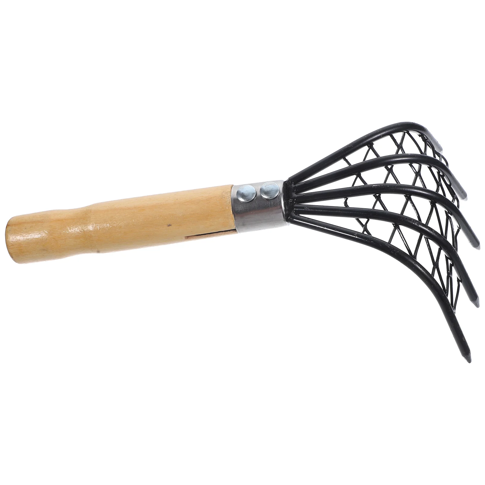 

Clam Rake Stainless Steel Beach Digging Tool Multipurpose Seaside Scraper Wooden Handle Non Slip Hard Claw Design Seafood