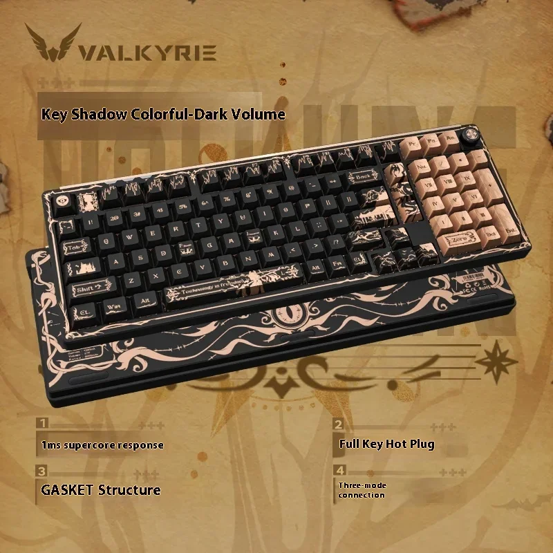 VALKYRIE VK99 Pro Mechanical Keyboard Low Latency Gamer Tri-mode