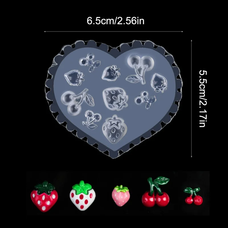 ómHBA16 ienOcean Thema Zeeschelp Goudvis Zeester Kers Aardbei 3D Acryl Nagelvorm Nageldecoratie DIY Siliconen Manicurevorm