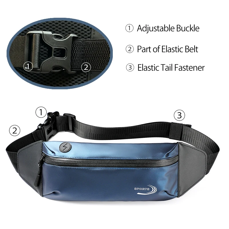 Sac de taille de sport sac de taille étanche léger réglable ceinture Pack Fanny Pack hommes sac de poitrine pour téléphone portable gymnase femmes élastique