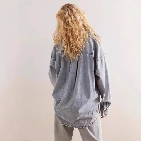 Женские потертые джинсовые блузки Nowsaa
