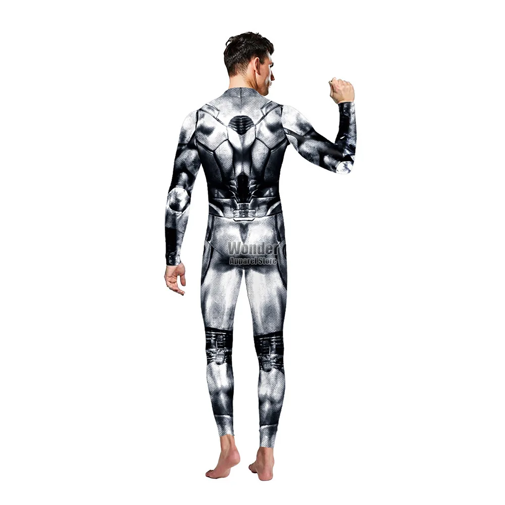 Macacão punk futuro robô para homens e mulheres, máquina ET, impressão 3D, fantasias cosplay de Halloween, RPG de festa, roupa de vestir, adulto