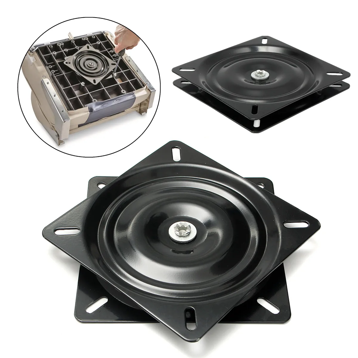 

7 inch Marine Boat Seat Swivel Plate Fishing Boat Marine Seat Swivel Rotation 360 Degree Rotation Universal Set 18x18x2.1cm