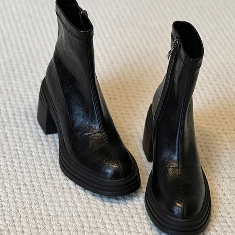 

Ankle Boots for Women High Heels Shoes Elegant 2025 Fashion Chunky Winter Shoes Dress Party Snow Boots Brand Pumps Botas Mujer