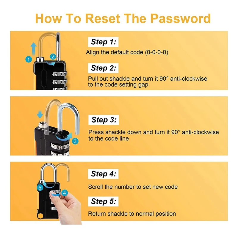 2 Pack Combination Padlock Small Waterproof Padlocks For School Gym Locker, Gate, Shed, 4 Digit Code Security Locks