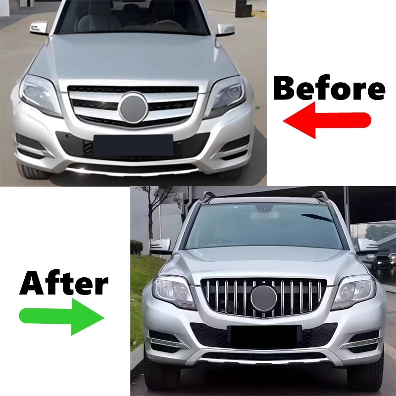 Front Grilles Grill For Mercedes-Benz GLK Class X204 GLK260 GLK300 GLK350 2013 2014 2015 ABS Tuning Grilles GT Style Grills