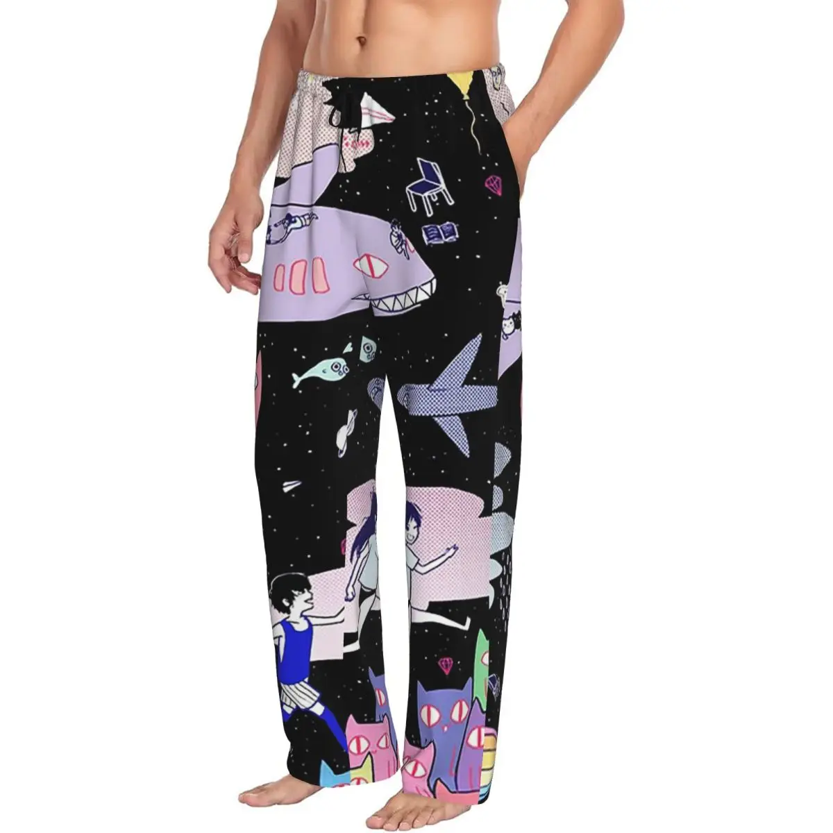 Custom Omori Pajama Pants Men Sleepwear Sleep Lounge Bottoms with Pockets