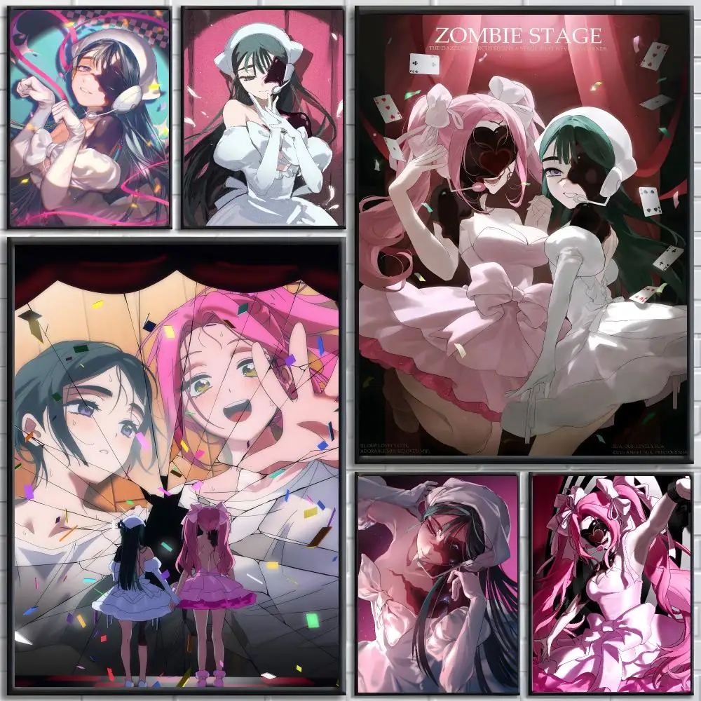 Anime Zombie Stage Poster poster Self-adhesive wall stickers, suitable for room decoration, high-quality printing.