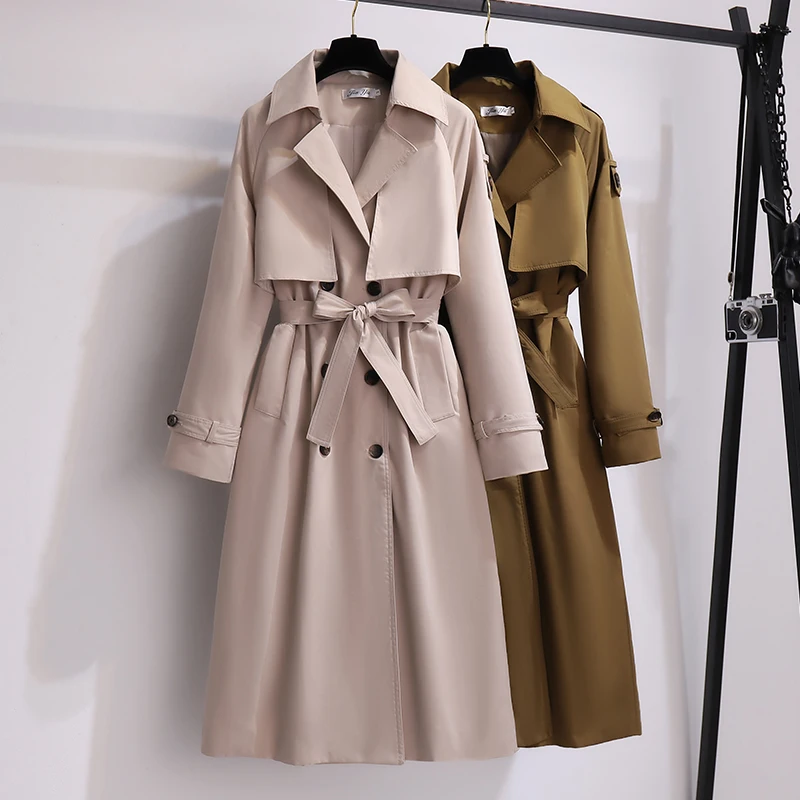 

Trench Coat Women 2024 New Spring and Autumn Korean Fashion Simple Temperament Senior Sense Long Coat Women jacket