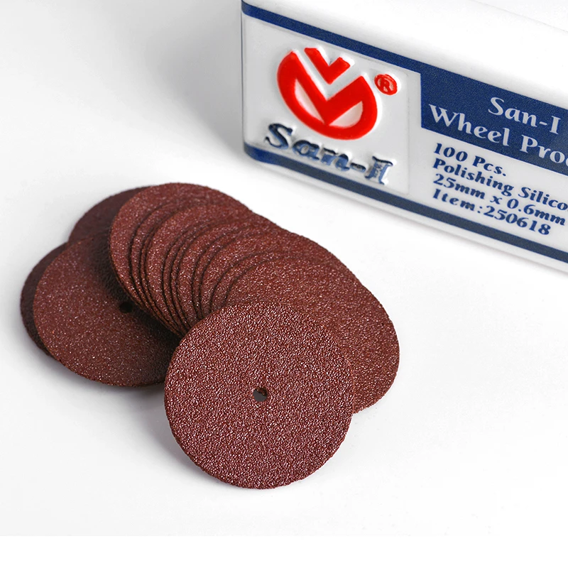 

San-I 100 pcs Thin Polishing Silicon Disc For Cutting Plastic Ceramics Glass etc. Material Free Gift Of 2 Clamping Rods