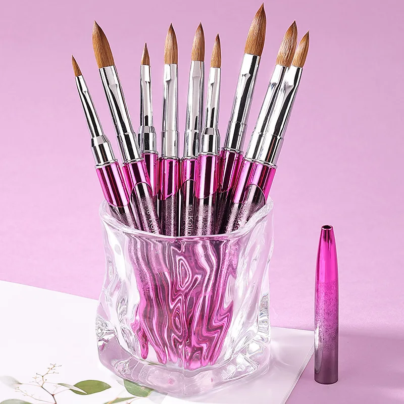 Pędzel do zdobienia paznokci Sweet-Z Pure Kolinsky, różowy uchwyt, akcesoria do paznokci do kryształowego żelu UV, malowania dla profesjonalistów, manicure, sprzedaż hurtowa