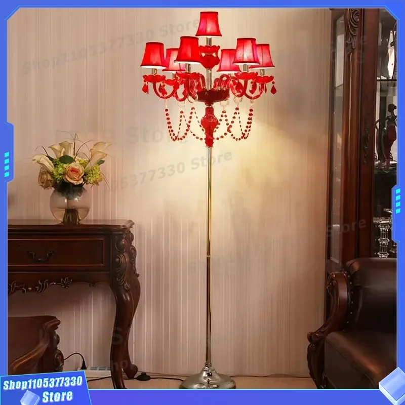 Modern Crystal LED Floor Lamp Luxury Standing Light for Hotel Lobby Villa Entrance Bedroom Bedside Home Office Desktop Night
