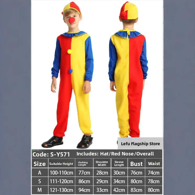 loween Nursery Performance Costume Baby Clown Outfit Children's Mischievous Clown Clothing Cotton Traditional Chinese Stag...