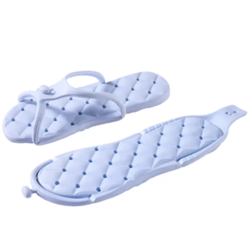 1Pair Solid Color Portable Folding Slippers for Men Women Lightweight Nonslip Flip-flops for Indoor Outdoor Beach Travel Trip