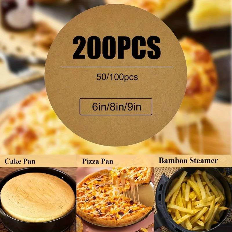 50/100/200 Pcs Multi Functional Baking Liners for Cake Pans, Air Fryers, and Steamers That Are Essential for Packing Kitchens