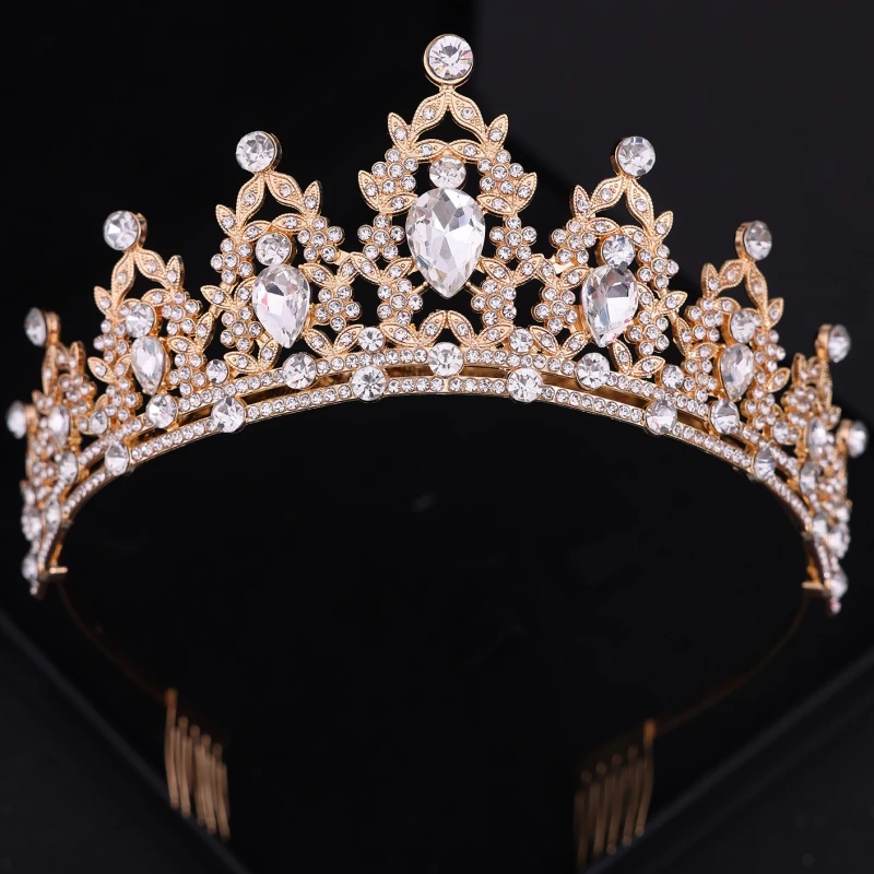 Crystal Crown Tiara With Comb Rhinestone Prom Diadem Bridal Wedding Hair Accessories Jewelry Tiaras And Crowns For Women Bride