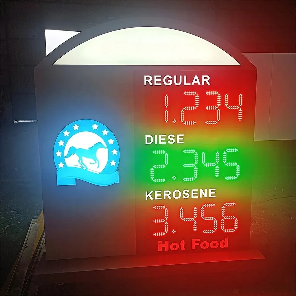 Factory price outdoors waterproof LED  station pylon sign 8.888  led  price sign