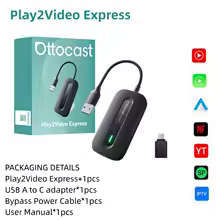 OTTOCAST Play2Video Express ワイヤレスCarPlay・Android Autoアダプター 特別割引